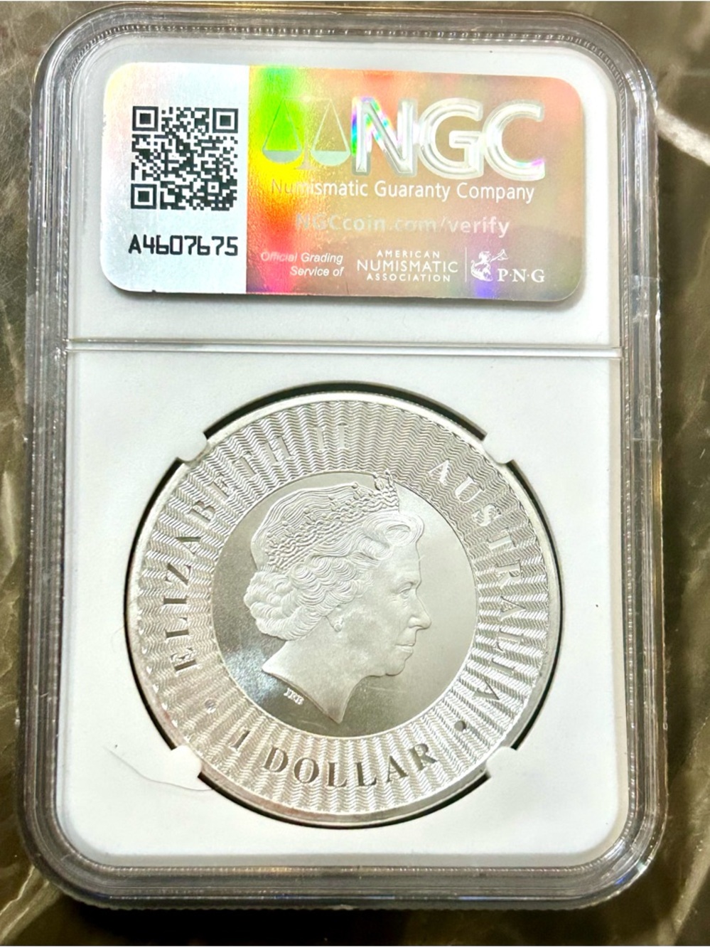 2016 NGC Certified Silver Dollar Coin - Australian kangaroo